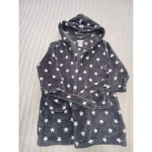 Pottery Barn Kids Bath Robe Toddler Kids Size 2T-3T Black White Stars